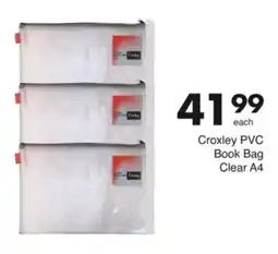 Save Hyper Croxley PVC Book Bag Clear A4 offer