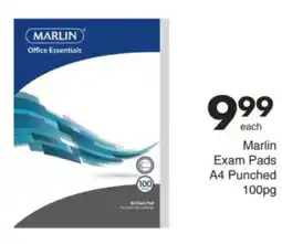 Save Hyper Marlin Exam Pads A4 Punched 100pg offer
