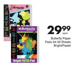 Save Hyper Butterfly Paper Pads A4 50 Sheets Bright/ Pastel offer