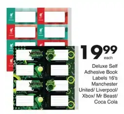 Save Hyper Deluxe Self Adhesive Book Labels Manchester United/ Liverpool/ Xbox/ Mr Beast/ Coca Cola offer