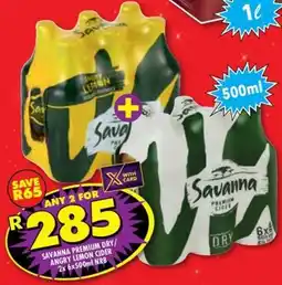Shoprite Liquor Savanna premium dry/ angry lemon cider nrb offer