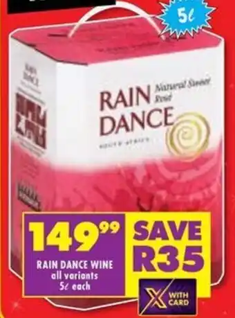 Shoprite Liquor Rain dance wine offer