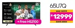 Game Hisense 65" U7 Mini-LED 144Hz QLED Smart TV offer