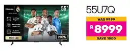 Game Hisense 55" U7 Mini-LED 144Hz QLED Smart TV offer