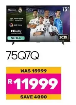 Game Hisense 75" QLED 4K Smart TV offer