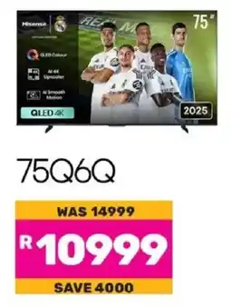 Game Hisense 75" QLED 4K 60Hz Smart TV offer