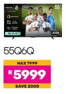 Game Hisense 55" QLED 4K 60Hz Smart TV offer