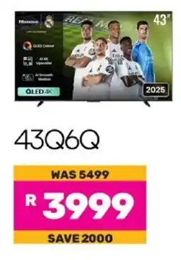 Game Hisense 43" QLED 4K 60Hz Smart TV offer