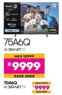 Game Hisense 75" UHD 4K Smart TV offer