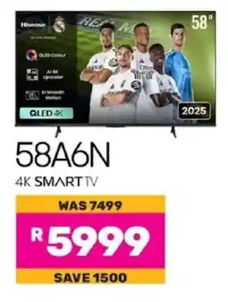 Game Hisense 58" QLED 4K Smart TV offer