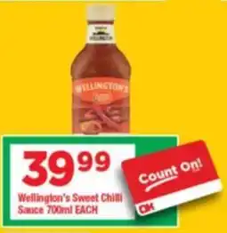 OK Grocer Wellington's Sweet Chilli Sauce offer