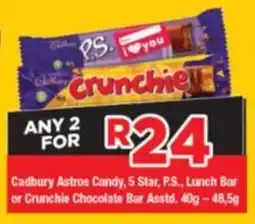 OK Grocer Cadbury Astros Candy, 5 Star, P.S., Lunch Bar or Crunchie Chocolate Bar offer