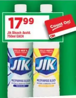 OK Grocer Jik Bleach offer