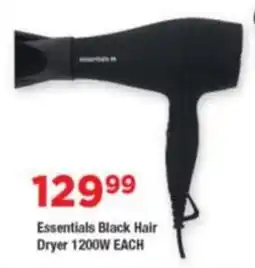 OK Grocer Essentials Black Hair Dryer 1200W offer