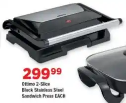 OK Grocer Ottimo 2-Slice Black Stainless Steel Sandwich Press offer