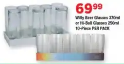 OK Grocer Willy Beer Glasses or Hi-Ball Glasses offer