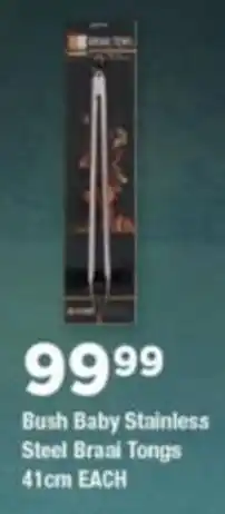 OK Grocer Bush Baby Stainless Steel Braai Tongs offer