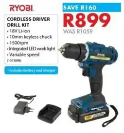 Chamberlain Ryobi cordless driver drill kit offer