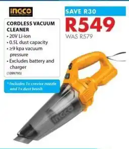 Chamberlain Ingco cordless vacuum cleaner offer