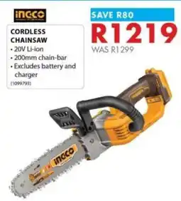 Chamberlain Ingco cordless chainsaw offer