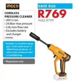 Chamberlain Ingco cordless pressure cleaner offer
