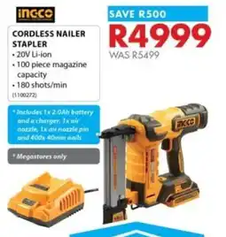 Chamberlain Ingco cordless nailer stapler offer