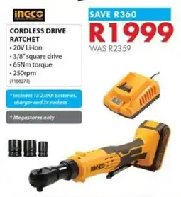 Chamberlain Ingco cordless drive ratchet offer