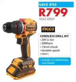 Chamberlain Ingco cordless drill kit offer