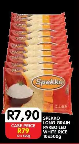 Shoprite SPEKKO LONG GRAIN PARBOILED WHITE RICE 10x500g offer