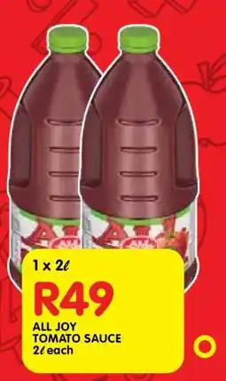 Shoprite ALL JOY TOMATO SAUCE offer