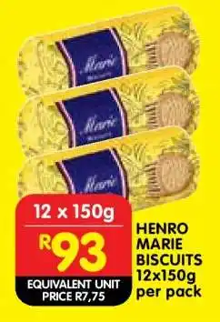 Shoprite HENRO MARIE BISCUITS 12x150g offer