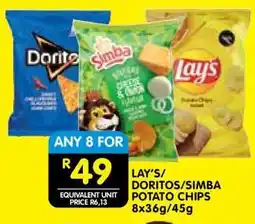 Shoprite LAY’S/DORITOS/SIMBA POTATO CHIPS offer