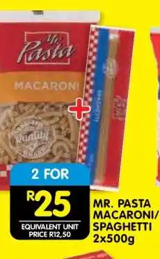 Shoprite MR. PASTA MACARONI/SPAGHETTI 2x500g offer