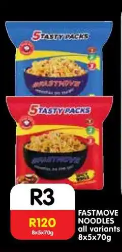 Shoprite FASTMOVE NOODLES all variants 8x5x70g offer