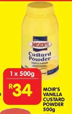 Shoprite MOIR'S VANILLA CUSTARD POWDER 500g offer
