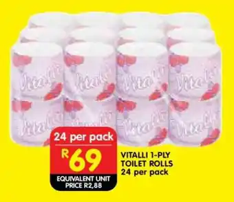 Shoprite VITALLI 1-PLY TOILET ROLLS offer