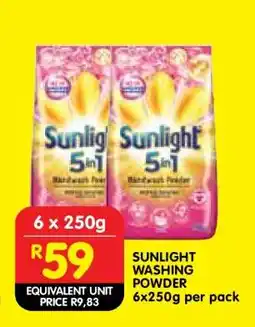 Shoprite SUNLIGHT WASHING POWDER 6x250g per pack offer