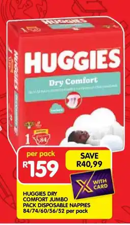 Shoprite Huggies Dry Comfort Jumbo Pack Disposable Nappies offer