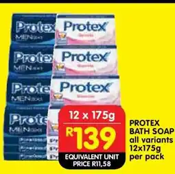 Shoprite PROTEX BATH SOAP all variants 12x175g per pack offer