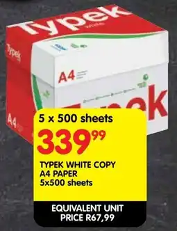 Shoprite Typek white copy A4 paper offer