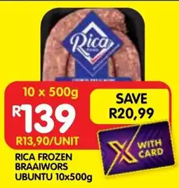 Shoprite Rica frozen braaiwors ubuntu offer