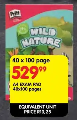 Shoprite A4 exam pad offer