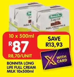 Shoprite Bonnita long life full cream milk offer