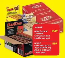 Shoprite Nestlé bar-one/ tex/ smarties milk chocolate offer