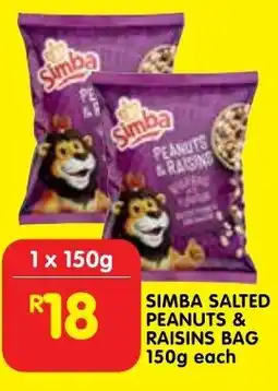 Shoprite Simba salted peanuts & raisins bag offer