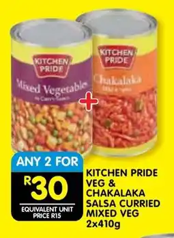 Shoprite Kitchen pride veg & chakalaka salsa curried mixed veg offer