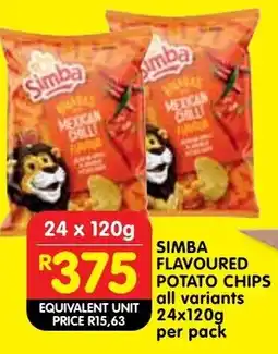 Shoprite Simba flavoured potato chips offer