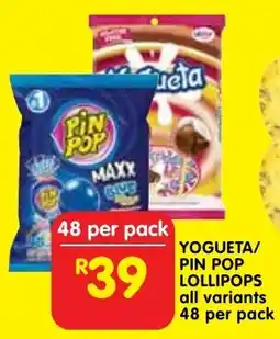 Shoprite Yogueta/ pin pop lollipops offer
