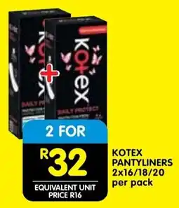 Shoprite Kotex pantyliners offer