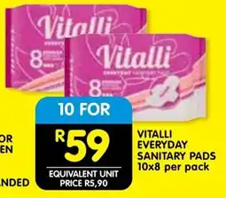 Shoprite Vitalli everyday sanitary pads offer